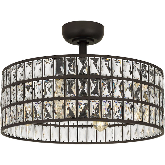 Quoizel Coffman 4 Light Fan Light, Western Bronze/Clear Crystal - QFA4046WT