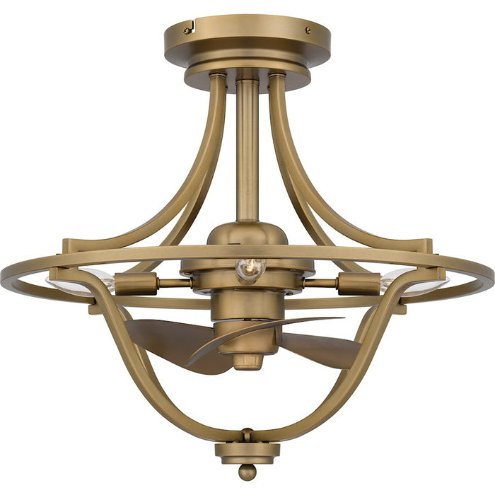 Quoizel Harvel 4 Light Fan Light, Weathered Brass