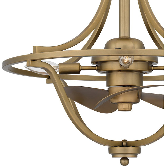Quoizel Harvel 4 Light Fan Light, Weathered Brass