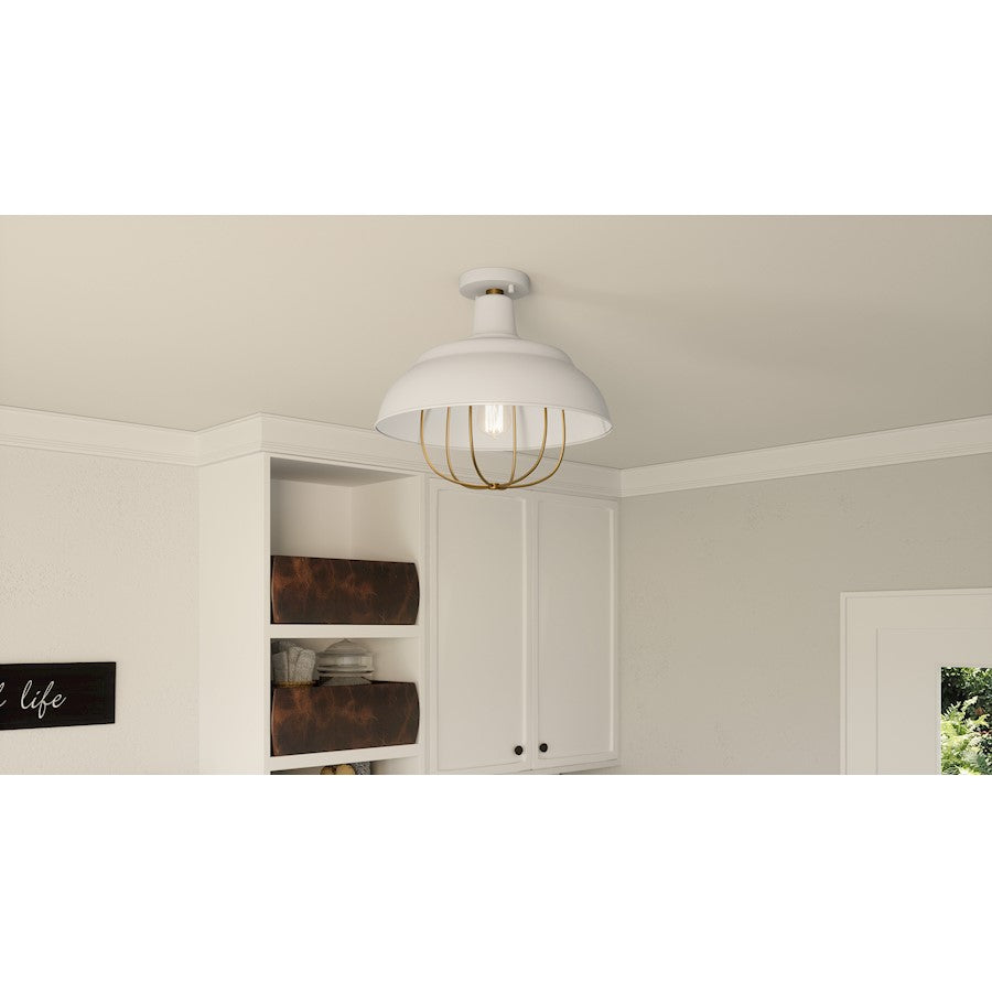 Quoizel Darmody 1 Light Semi-Flush Mount, Metal