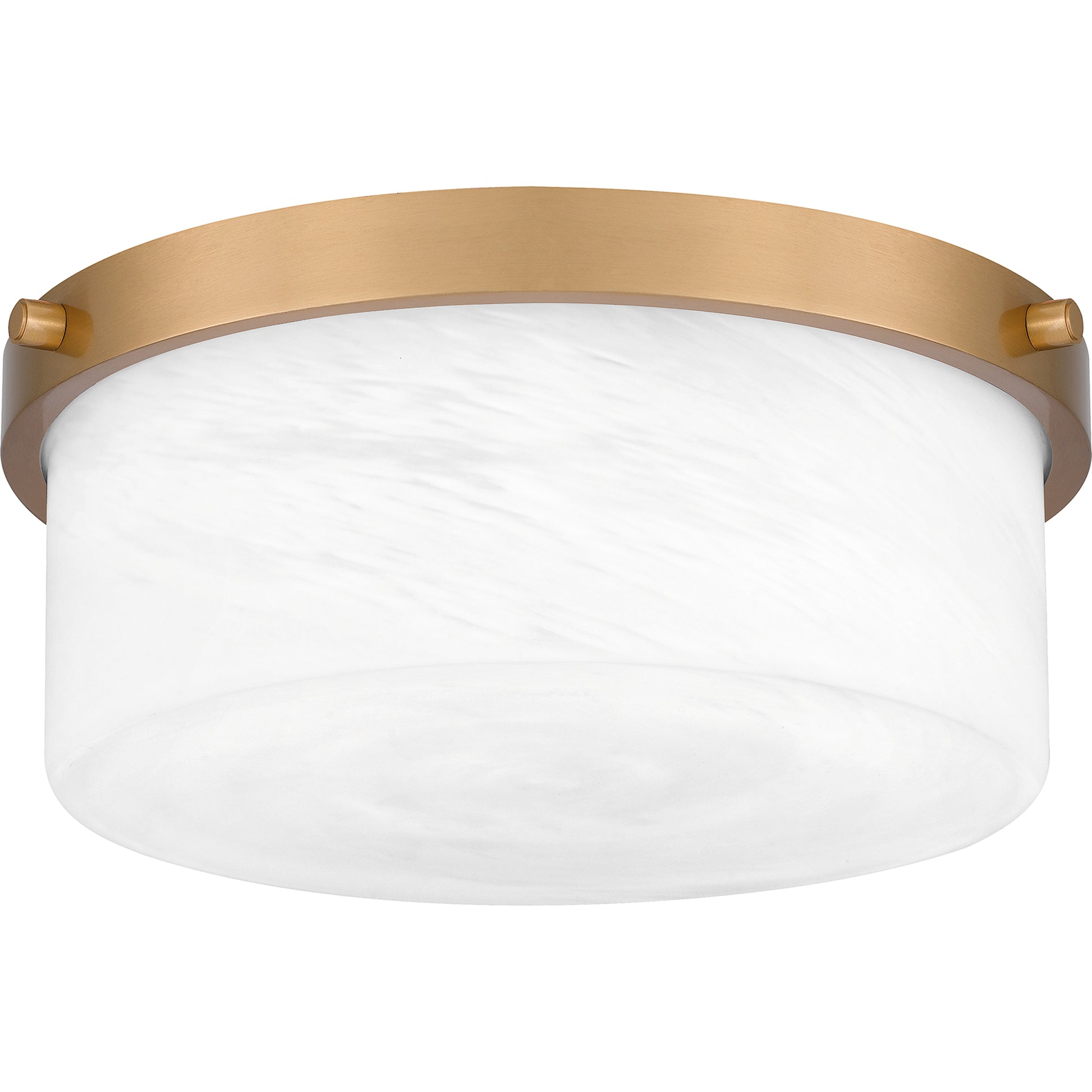 Quoizel Levine 2 Light Flush Mount, Aged Brass/Alabaster - QFL5590AB