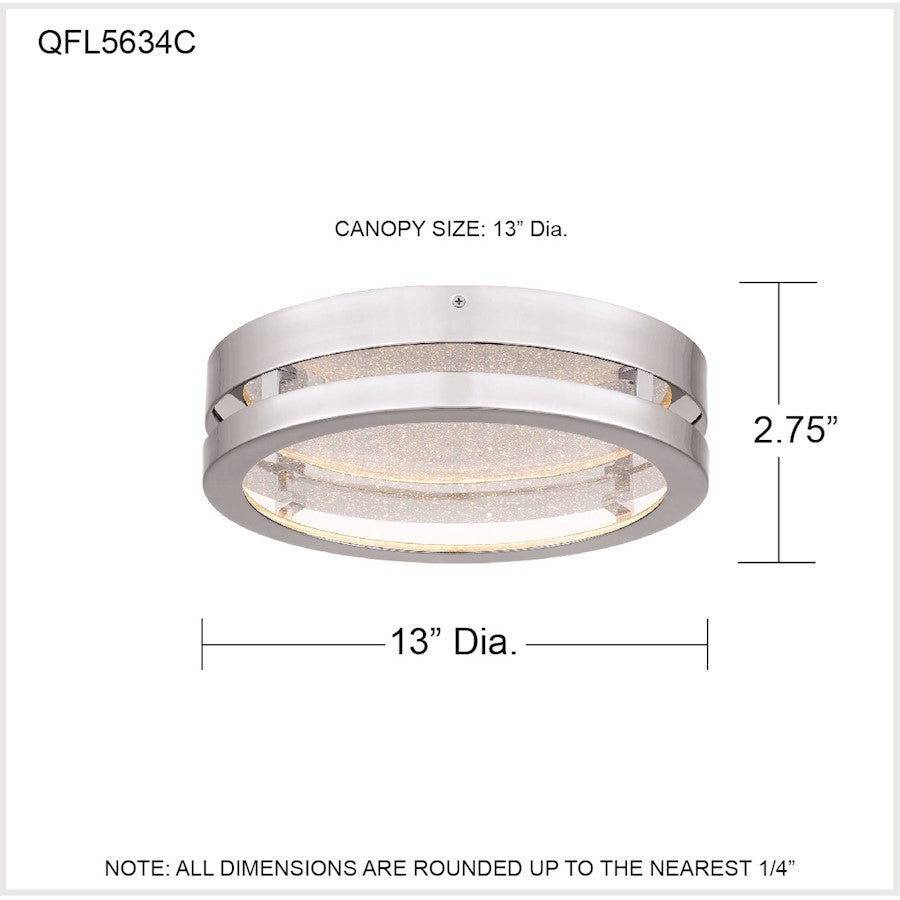 Quoizel Sylvia LED Flush Mount, Polished Chrome/Clear Bubble