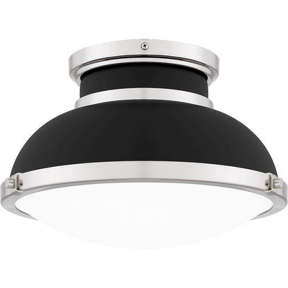 Quoizel 2 Light Flush Mount, Matte Black/Etched - QFL6184MBK