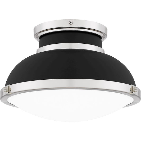 Quoizel 2 Light Flush Mount, Matte Black/Etched - QFL6184MBK