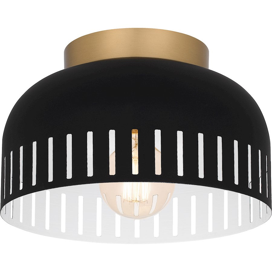 Quoizel 1 Light Flush Mount, Matte Black - QFL6208MBK