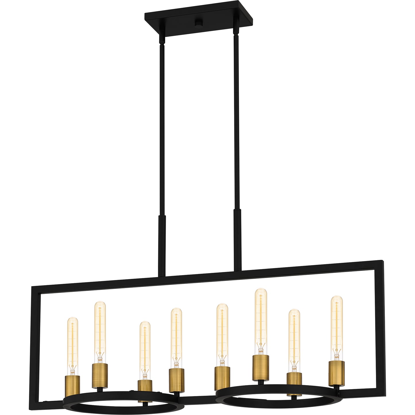 Quoizel Telfair 8 Light Island Light, Matte Black - QLC5631MBK