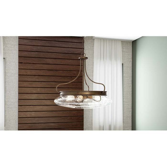 Quoizel Tucker 4 Light Pendant, French Bronze/Clear Seeded