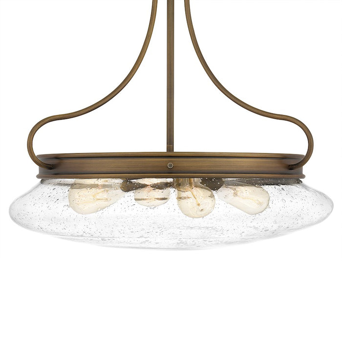 Quoizel Tucker 4 Light Pendant, French Bronze/Clear Seeded