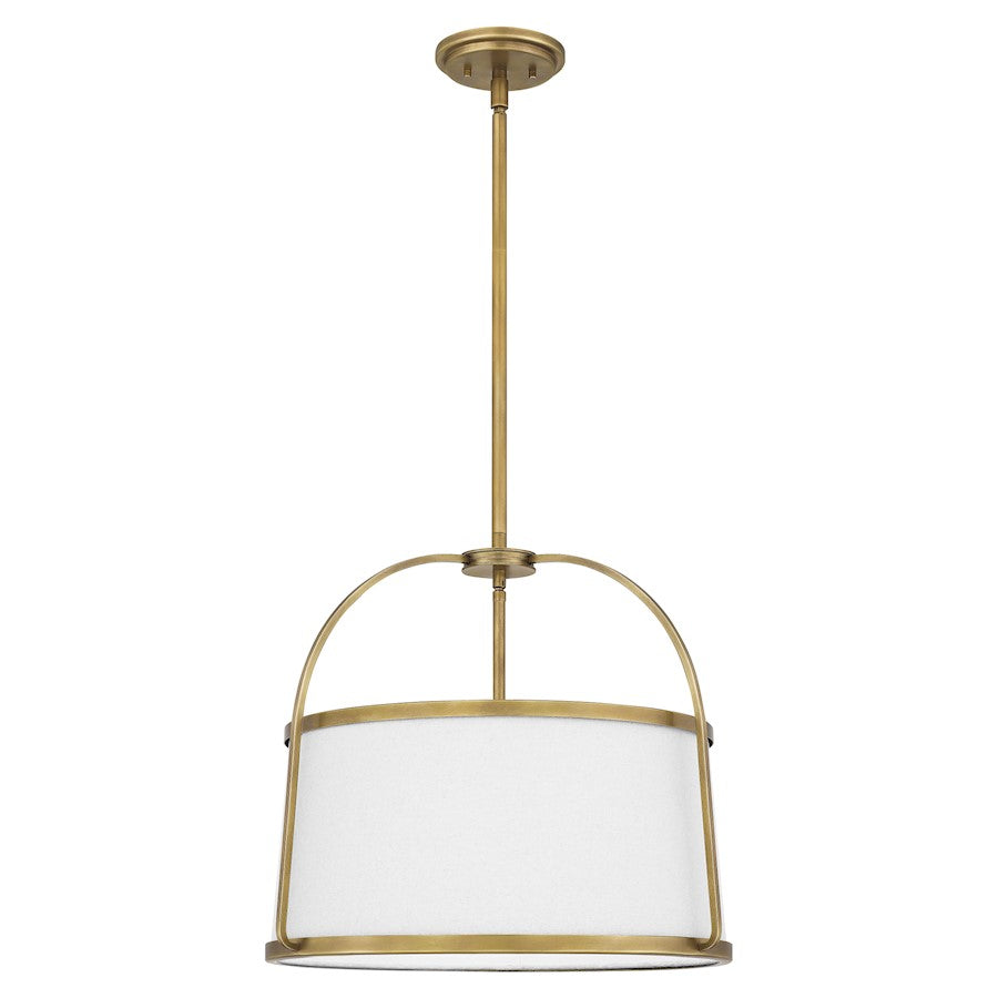 4 Light Pendant, Weathered Brass