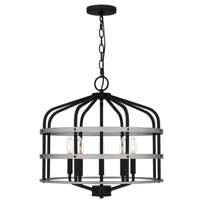 Quoizel Avignon 5 Light Pendant, Matte Black - QP5346MBK