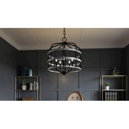 5 Light Pendant, Matte Black