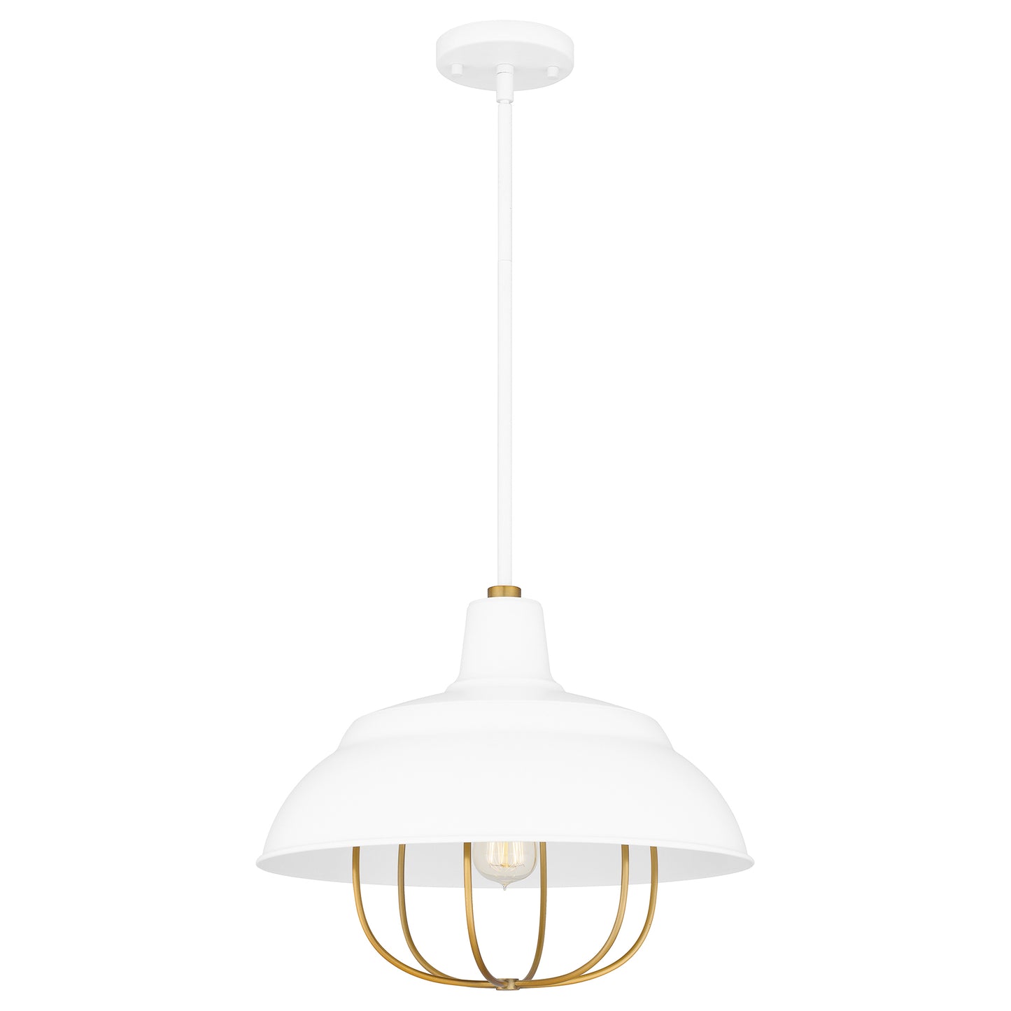 Quoizel Darmody 1 Light Pendant, Matte Black/Metal Shade - QP5357MBK