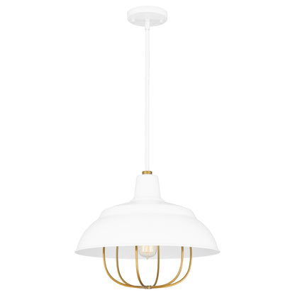 Quoizel Darmody 1 Light Pendant, Matte Black/Metal Shade - QP5357MBK