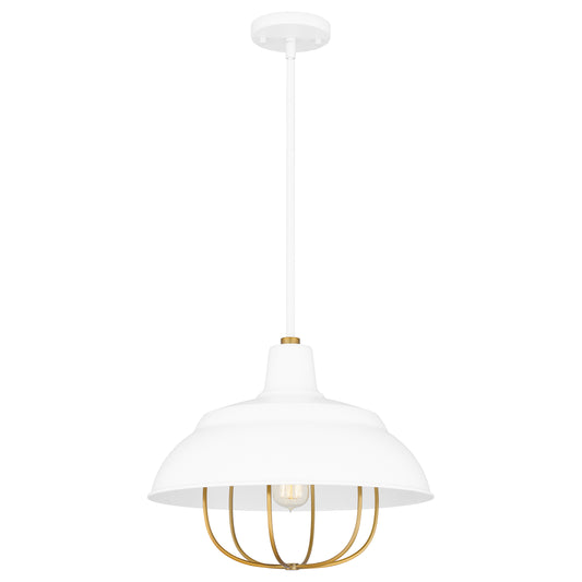 Quoizel Darmody 1 Light Pendant, Matte Black/Metal Shade - QP5357MBK