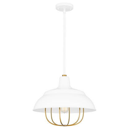 Quoizel Darmody 1 Light Pendant, White Lustre/Metal Shade - QP5357W