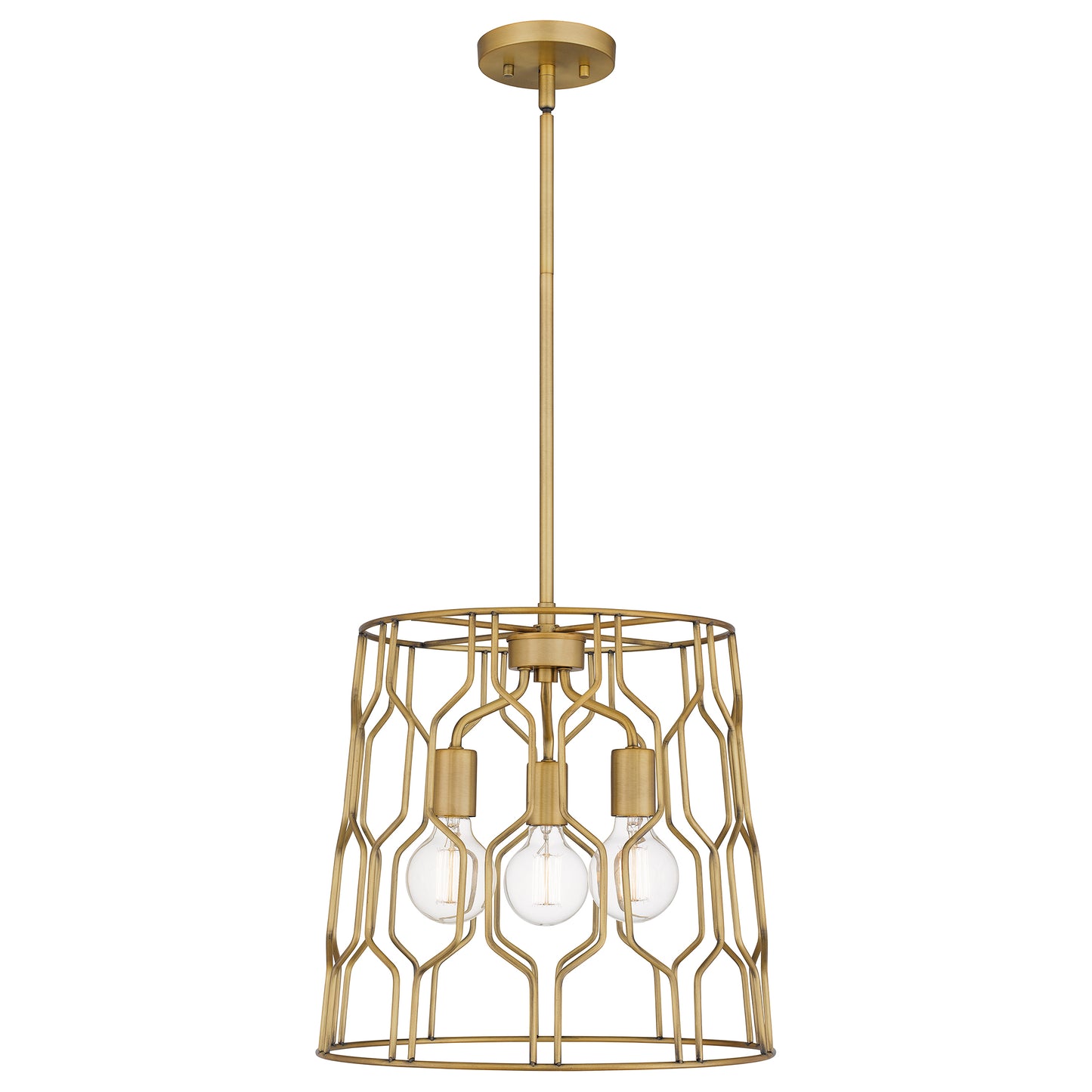 Quoizel Rellie 3 Light Pendant, Aged Brass - QP5361AB