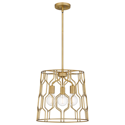 Quoizel Rellie 3 Light Pendant, Aged Brass - QP5361AB