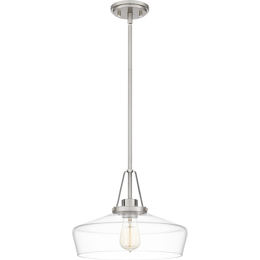 Quoizel Haven 1 Light Pendant, Brushed Nickel/Clear - QP5584BN