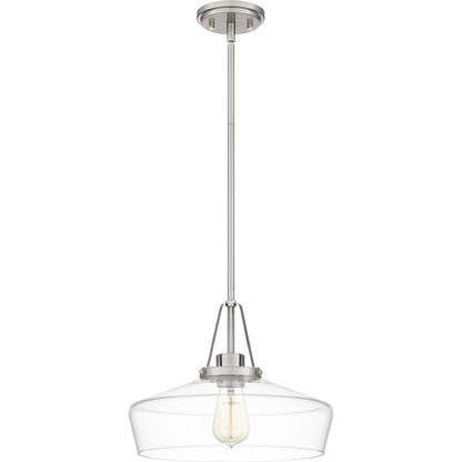 Quoizel Haven 1 Light Pendant, Brushed Nickel/Clear - QP5584BN