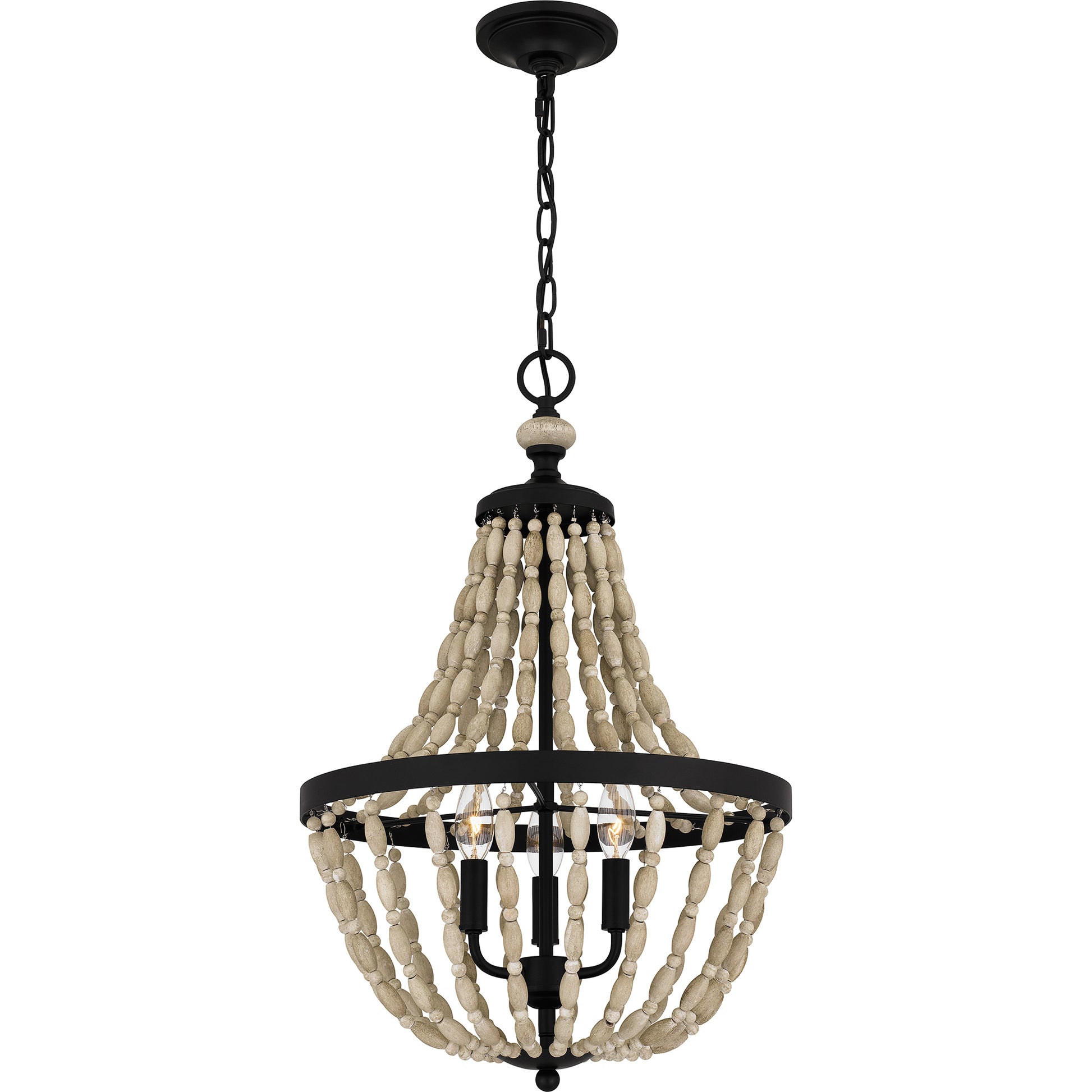 Quoizel Magnolia 3 Light Pendant, Matte Black - QP5601MBK