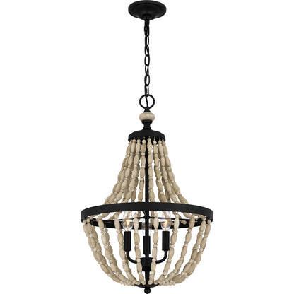 Quoizel Magnolia 3 Light Pendant, Matte Black - QP5601MBK