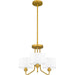 Quoizel Ainsdale 3 Light Pendant, Painted Brass/White Linen - QP5607PB
