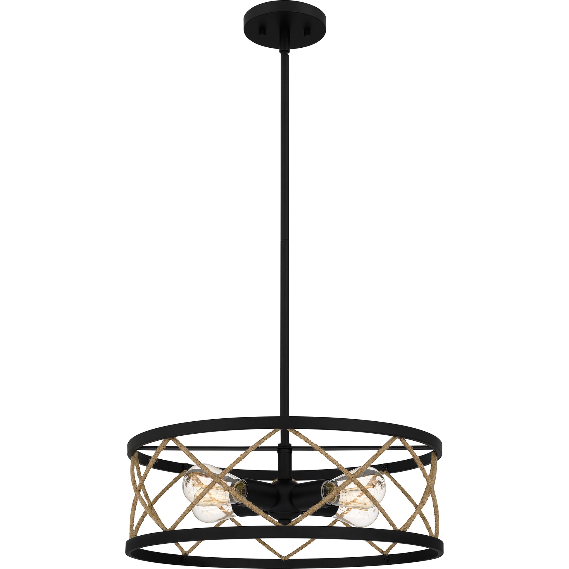 Quoizel Cedar Park 4 Light Pendant, Matte Black - QP5632MBK