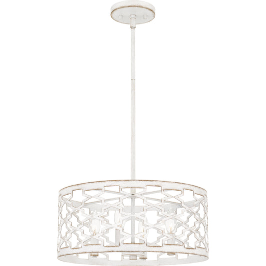 Quoizel Dalia 4 Light Pendant, Antique White/Metal - QP5637AWH