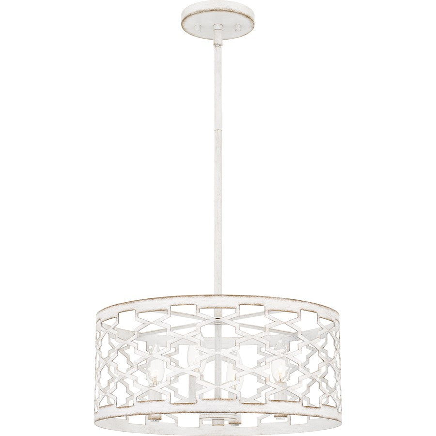 4 Light Pendant, Antique White