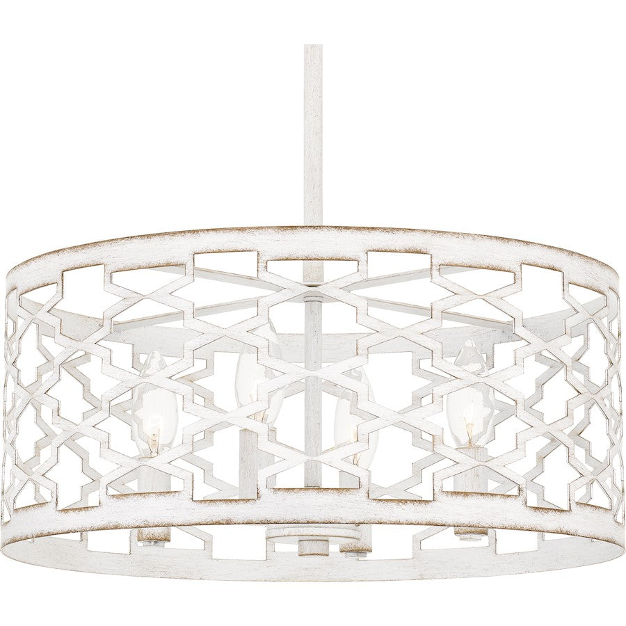 4 Light Pendant, Antique White