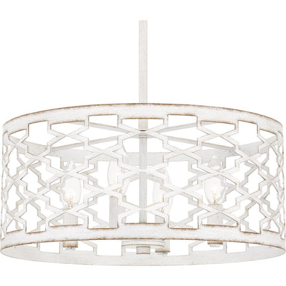 4 Light Pendant, Antique White