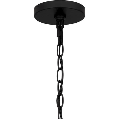 5 Light Pendant, Matte Black/Rope