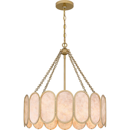 Quoizel Amalia 4 Light Pendant, Light Gold/Mica - QP6170LG