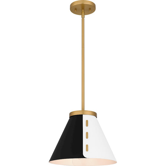 Quoizel 1 Light Pendant, Brushed Weathered Brass - QP6224BWS