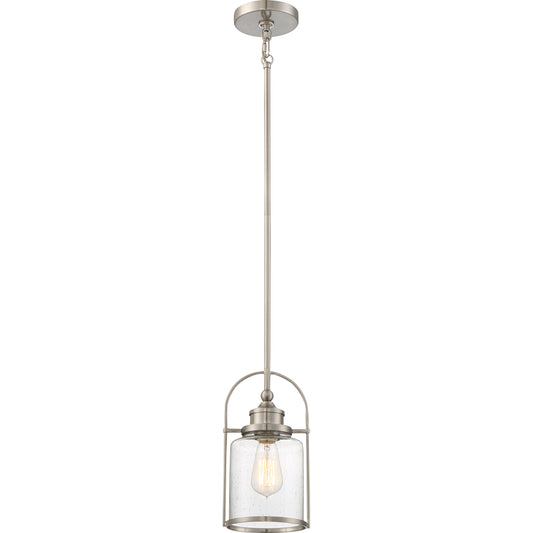 1 Light Mini Pendant, Brushed Nickel