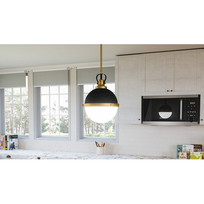 1 Light Mini Pendant, Matte Black