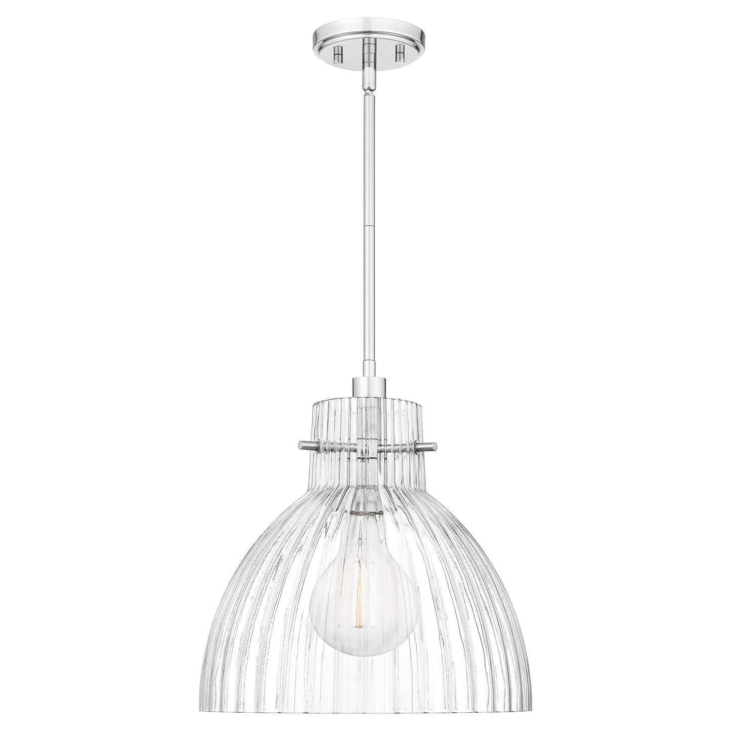 Quoizel Vienna 1 Light Mini Pendant, Polished Chrome/Reeded Shade - QPP5362C