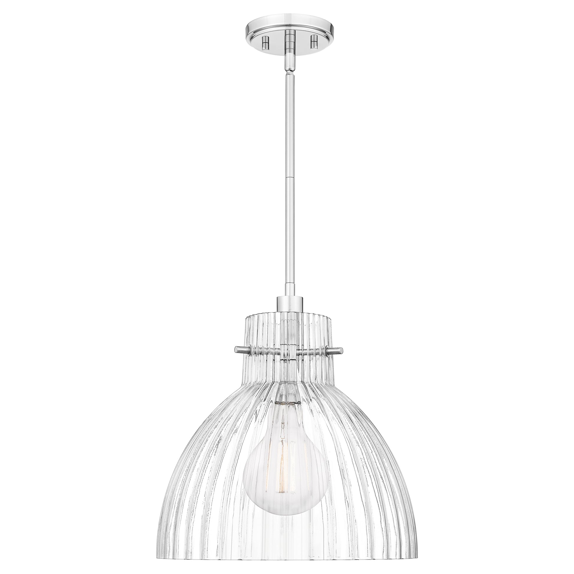 Quoizel Vienna 1 Light Mini Pendant, Polished Chrome/Reeded Shade - QPP5362C