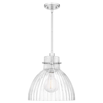 Quoizel Vienna 1 Light Mini Pendant, Polished Chrome/Reeded Shade - QPP5362C