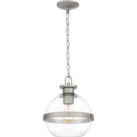 Quoizel Cirillo 1 Light Mini Pendant, Brushed Nickel/Clear - QPP5605BN