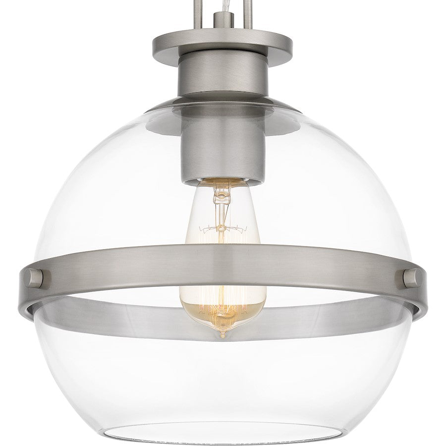 1 Light Mini Pendant, Brushed Nickel