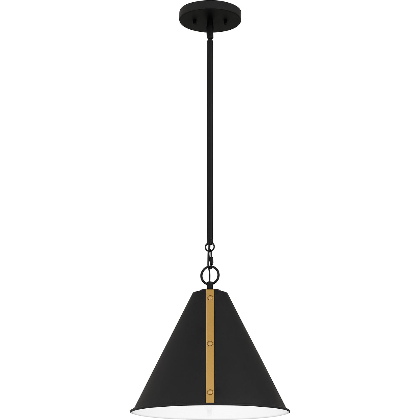 Quoizel Hyde 1 Light Mini Pendant, Matte Black/Metal - QPP5611MBK