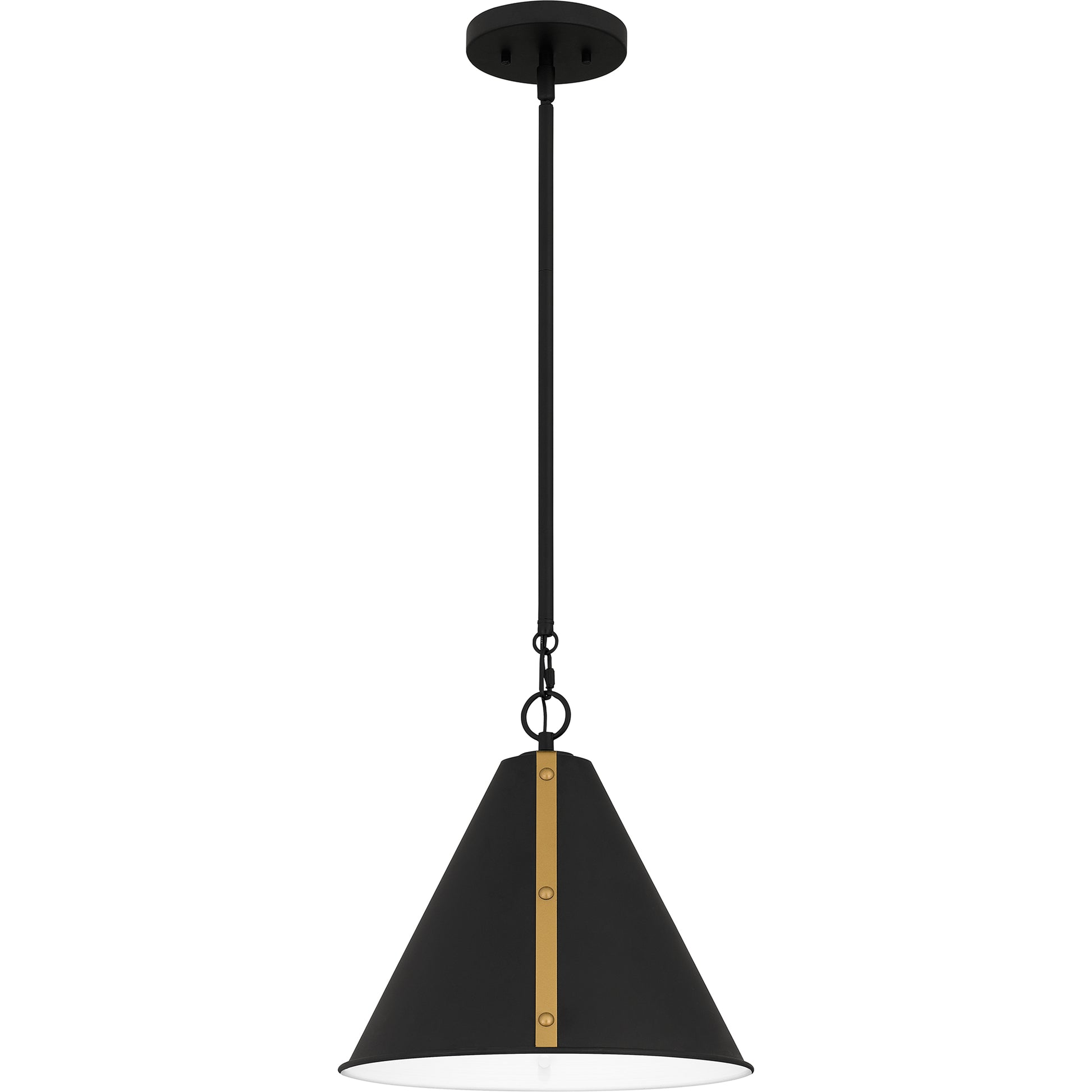 Quoizel Hyde 1 Light Mini Pendant, Matte Black/Metal - QPP5611MBK