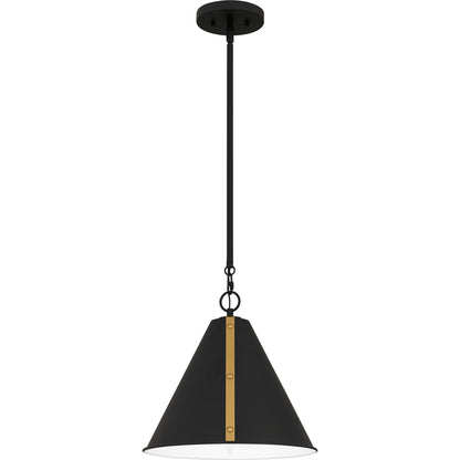 Quoizel Hyde 1 Light Mini Pendant, Matte Black/Metal - QPP5611MBK