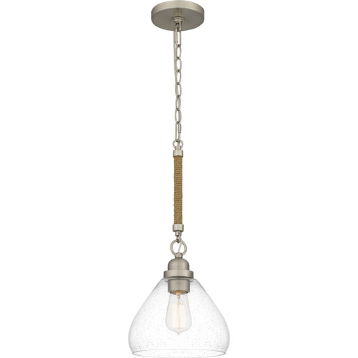 Quoizel Laughlin 1 Light Mini Pendant, Brushed Nickel/Clear Seedy - QPP5635BN