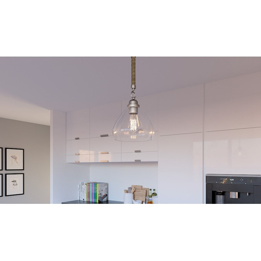 1 Light Mini Pendant, Brushed Nickel