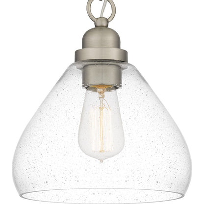 1 Light Mini Pendant, Brushed Nickel