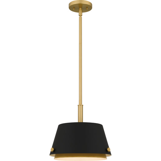 Quoizel Scarlett 1 Light Mini Pendant, Matte Black/Metal - QPP6163MBK