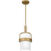 Quoizel Duval 1 Light Mini Pendant, Aged Brass/Alabaster Glass - QPP6174AB