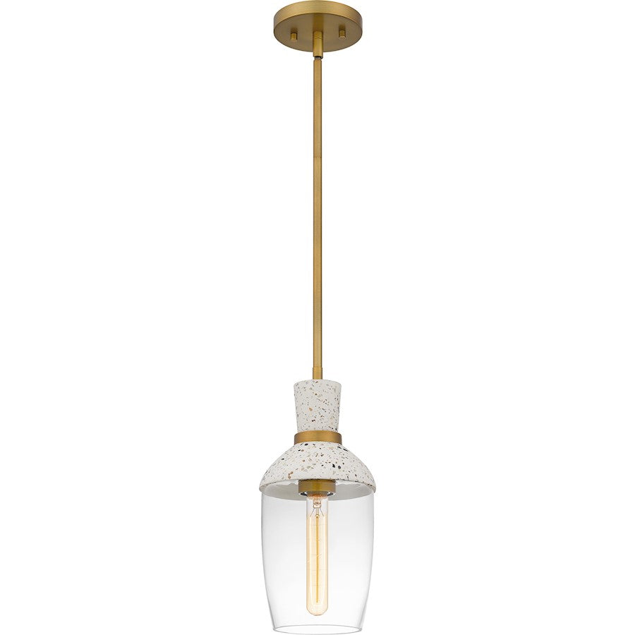 1 Light Mini Pendant, Aged Brass